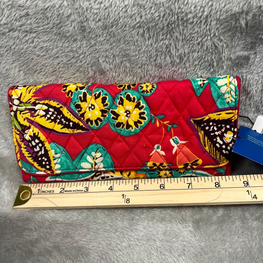 Vera Bradley‎ RFID Trifold Wallet Kumquat Floral Quilted Authentic New - Picture 2 of 12